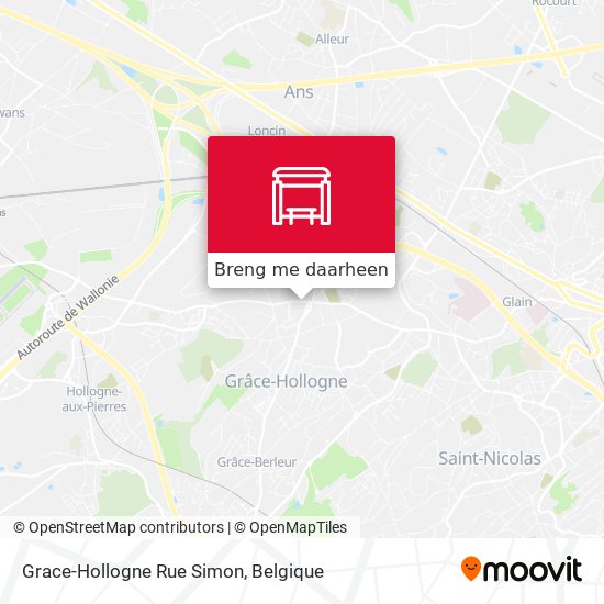 Grace-Hollogne Rue Simon kaart