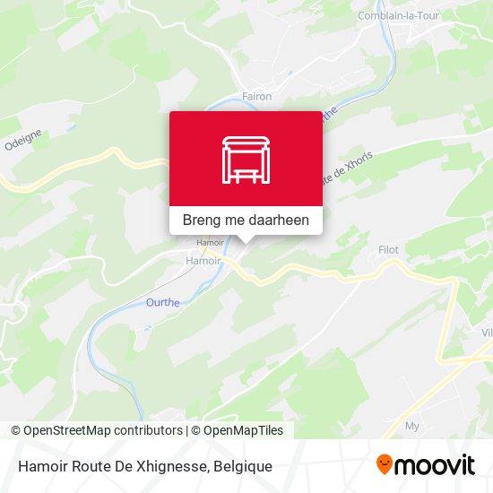 Hamoir Route De Xhignesse kaart