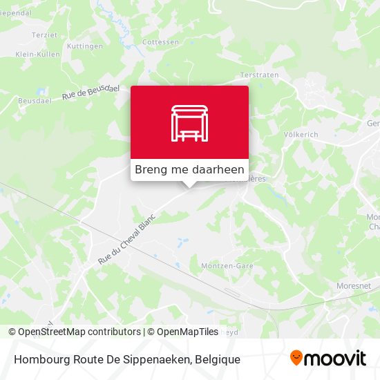 Hombourg Route De Sippenaeken kaart
