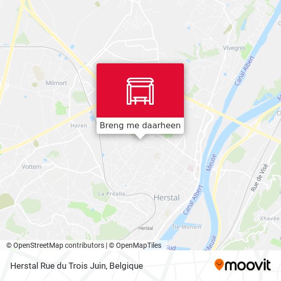 Herstal Rue du Trois Juin kaart