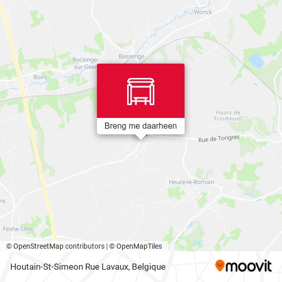 Houtain-St-Simeon Rue Lavaux kaart