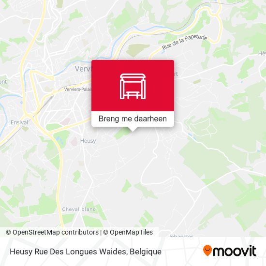 Heusy Rue Des Longues Waides kaart
