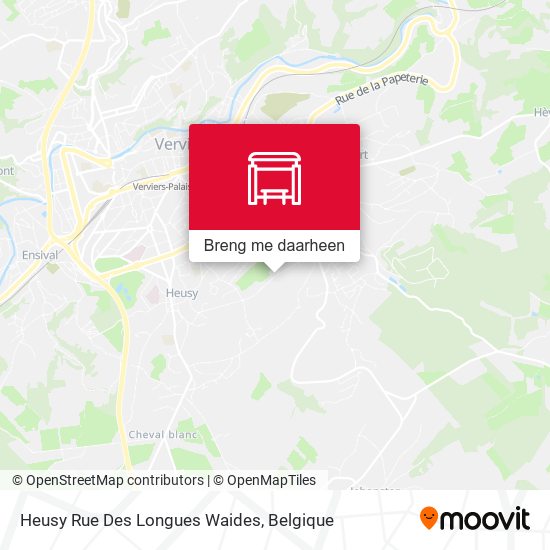Heusy Rue Des Longues Waides kaart