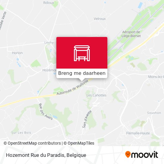 Hozemont Rue du Paradis kaart