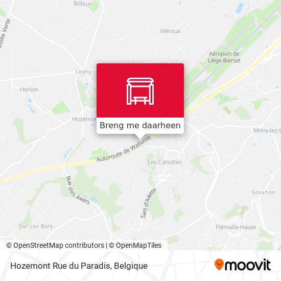 Hozemont Rue du Paradis kaart