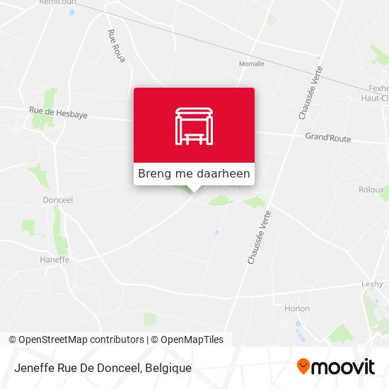 Jeneffe Rue De Donceel kaart