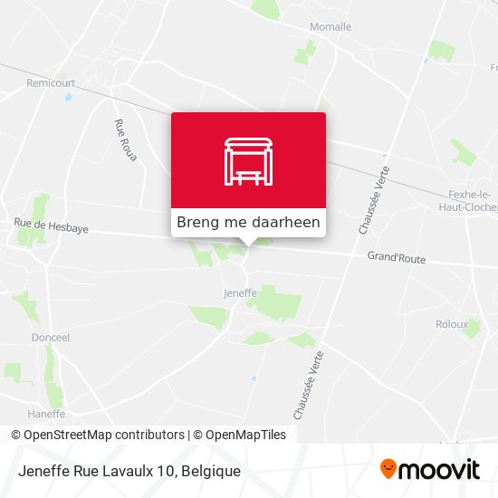 Jeneffe Rue Lavaulx 10 kaart