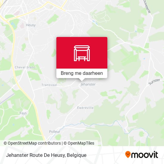 Jehanster Route De Heusy kaart