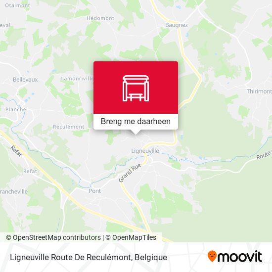 Ligneuville Route De Reculémont kaart