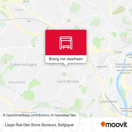 Liege Rue Des Bons Buveurs kaart