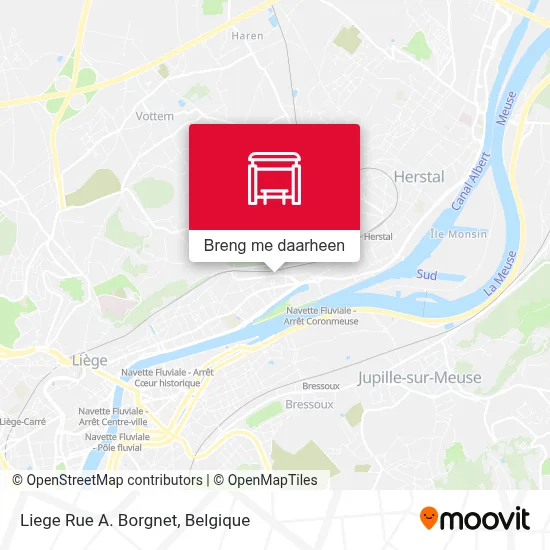 Liege Rue A. Borgnet kaart