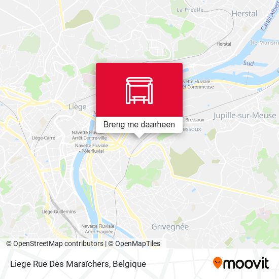 Liege Rue Des Maraîchers kaart