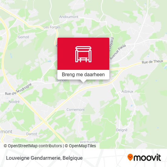Louveigne Gendarmerie kaart