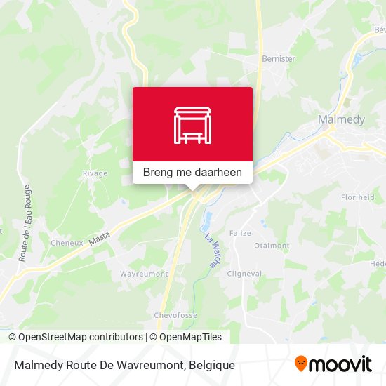 Malmedy Route De Wavreumont kaart