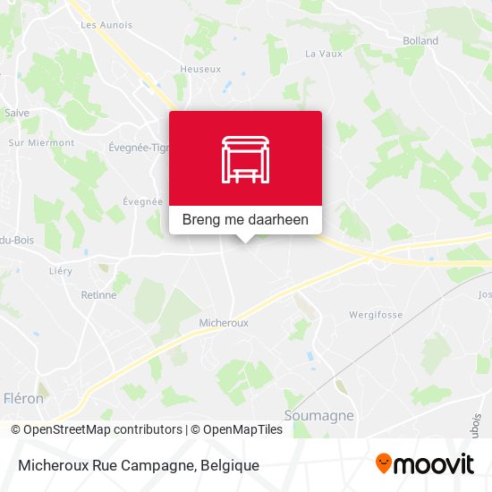 Micheroux Rue Campagne kaart