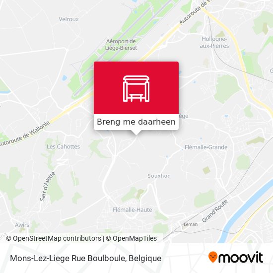 Mons-Lez-Liege Rue Boulboule kaart