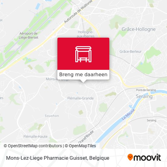 Mons-Lez-Liege Pharmacie Guisset kaart