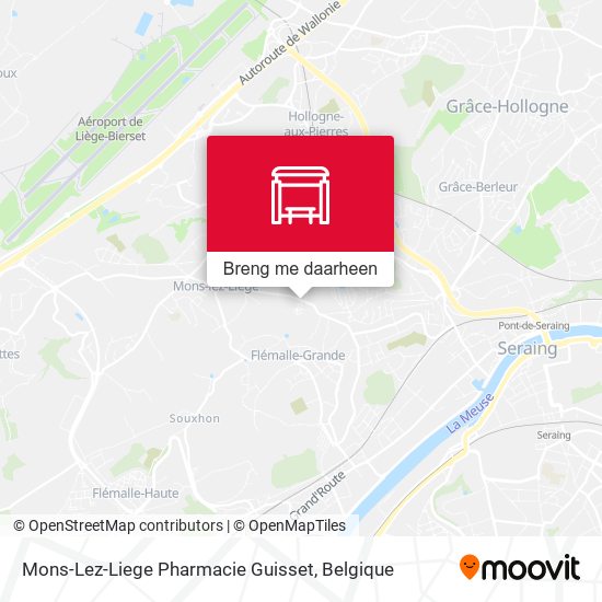 Mons-Lez-Liege Pharmacie Guisset kaart