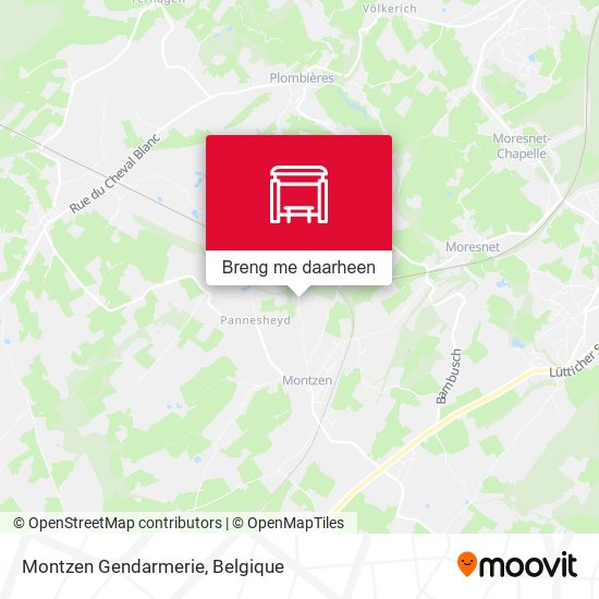 Montzen Gendarmerie kaart