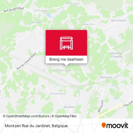 Montzen Rue du Jardinet kaart