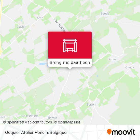 Ocquier Atelier Poncin kaart