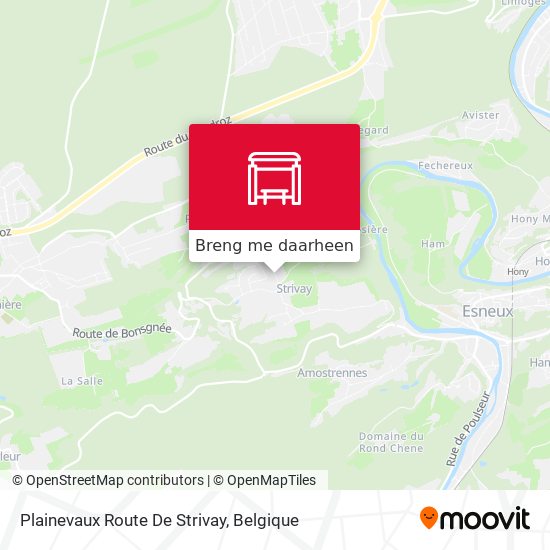 Plainevaux Route De Strivay kaart