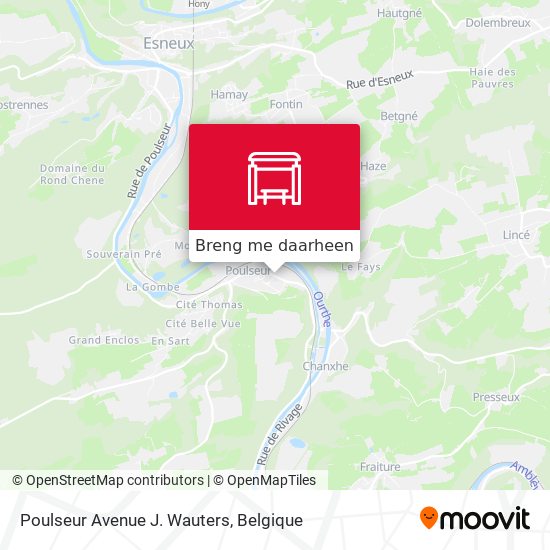 Poulseur Avenue J. Wauters kaart