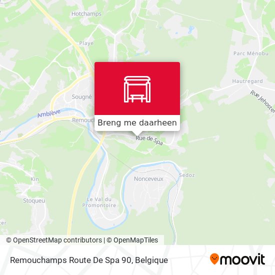Remouchamps Route De Spa 90 kaart