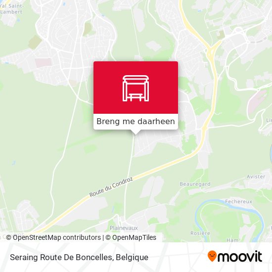 Seraing Route De Boncelles kaart