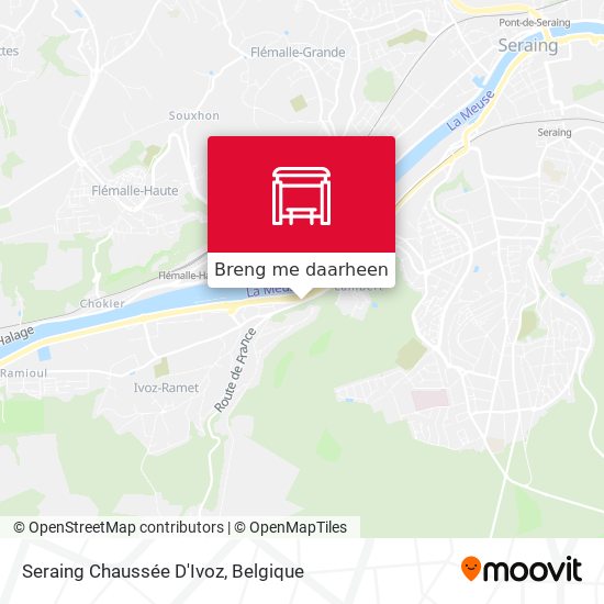 Seraing Chaussée D'Ivoz kaart