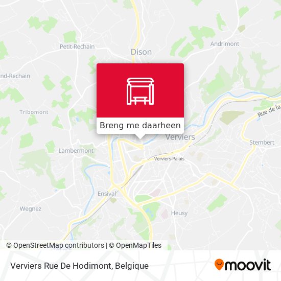 Verviers Rue De Hodimont kaart