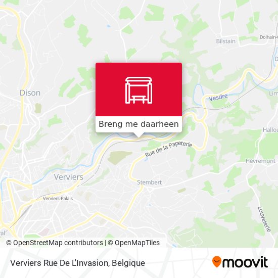 Verviers Rue De L'Invasion kaart