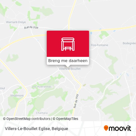 Villers-Le-Bouillet Eglise kaart