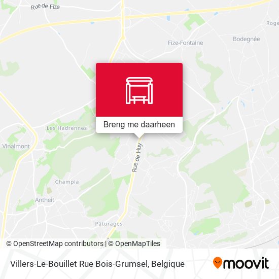 Villers-Le-Bouillet Rue Bois-Grumsel kaart