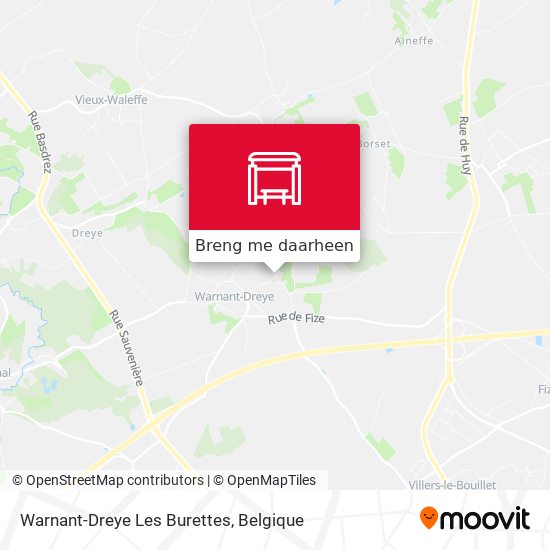 Warnant-Dreye Les Burettes kaart
