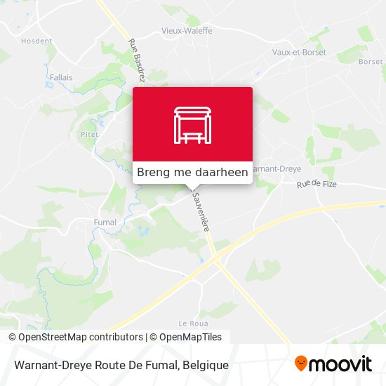Warnant-Dreye Route De Fumal kaart