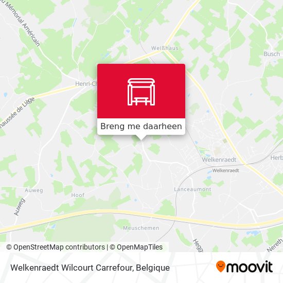 Welkenraedt Wilcourt Carrefour kaart