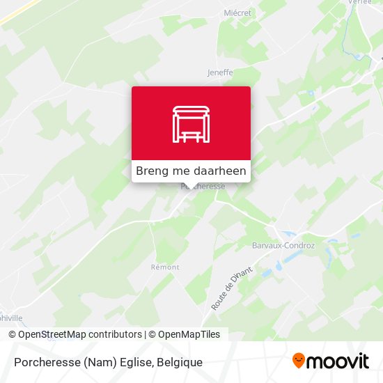 Porcheresse (Nam) Eglise kaart