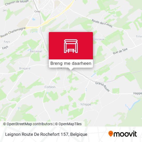 Leignon Route De Rochefort 157 kaart