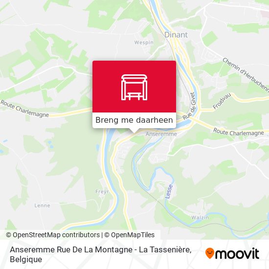 Anseremme Rue De La Montagne - La Tassenière kaart