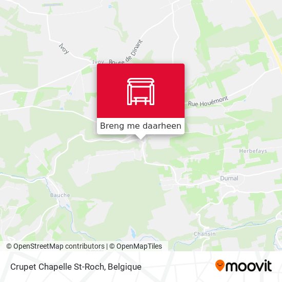 Crupet Chapelle St-Roch kaart