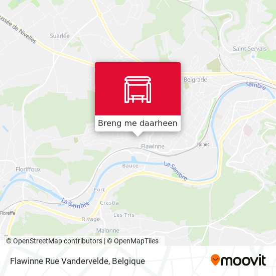 Flawinne Rue Vandervelde kaart