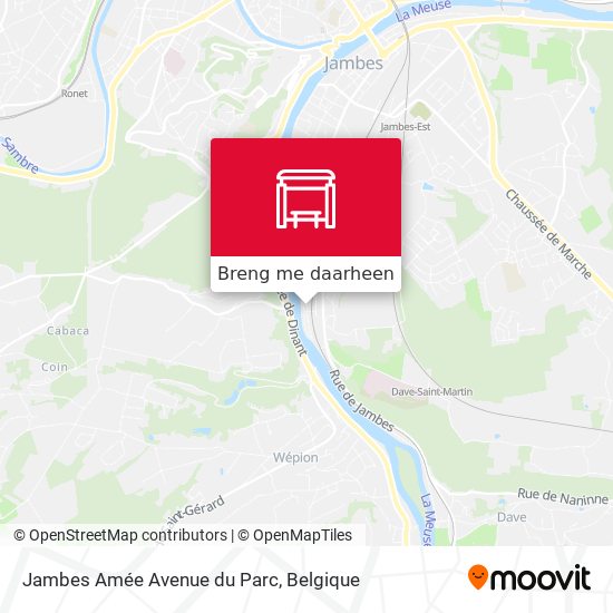 Jambes Amée Avenue du Parc kaart