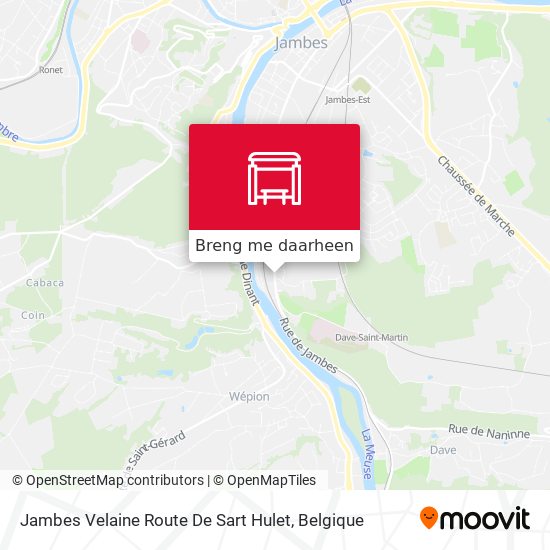 Jambes Velaine Route De Sart Hulet kaart