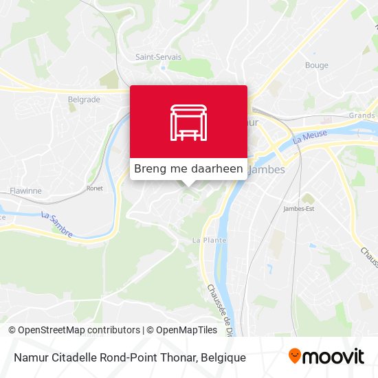 Namur Citadelle Rond-Point Thonar kaart
