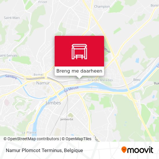 Namur Plomcot Terminus kaart