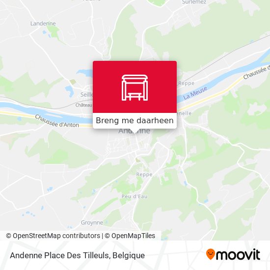 Andenne Place Des Tilleuls kaart