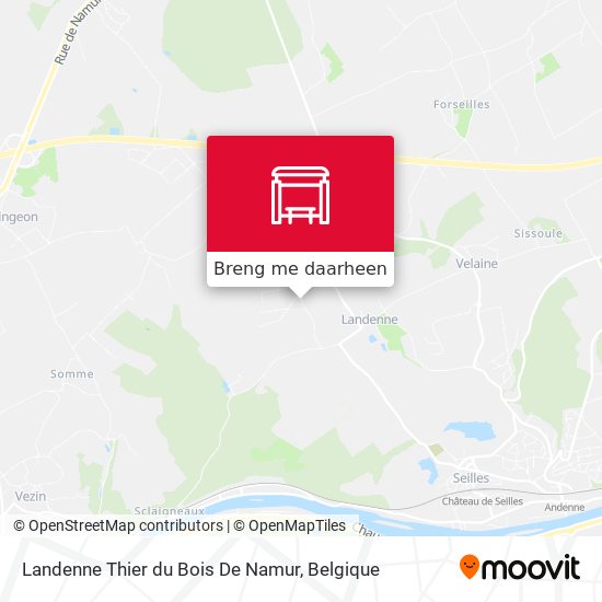 Landenne Thier du Bois De Namur kaart