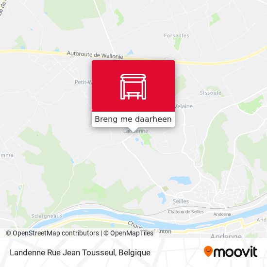 Landenne Rue Jean Tousseul kaart