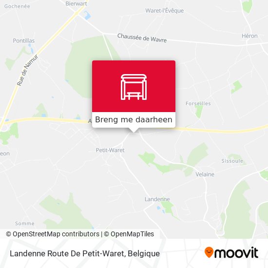 Landenne Route De Petit-Waret kaart